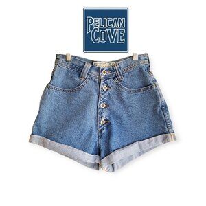 Pelican Cove vintage 1990s button-fly lightwash denim shorts size XS